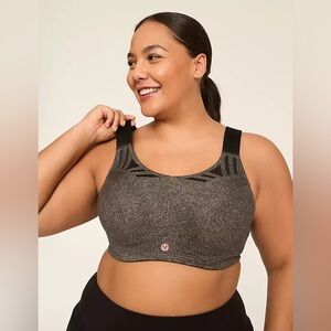 LIVI Grey Black Max Support Wicking Underwire Sports Bra 40DDD